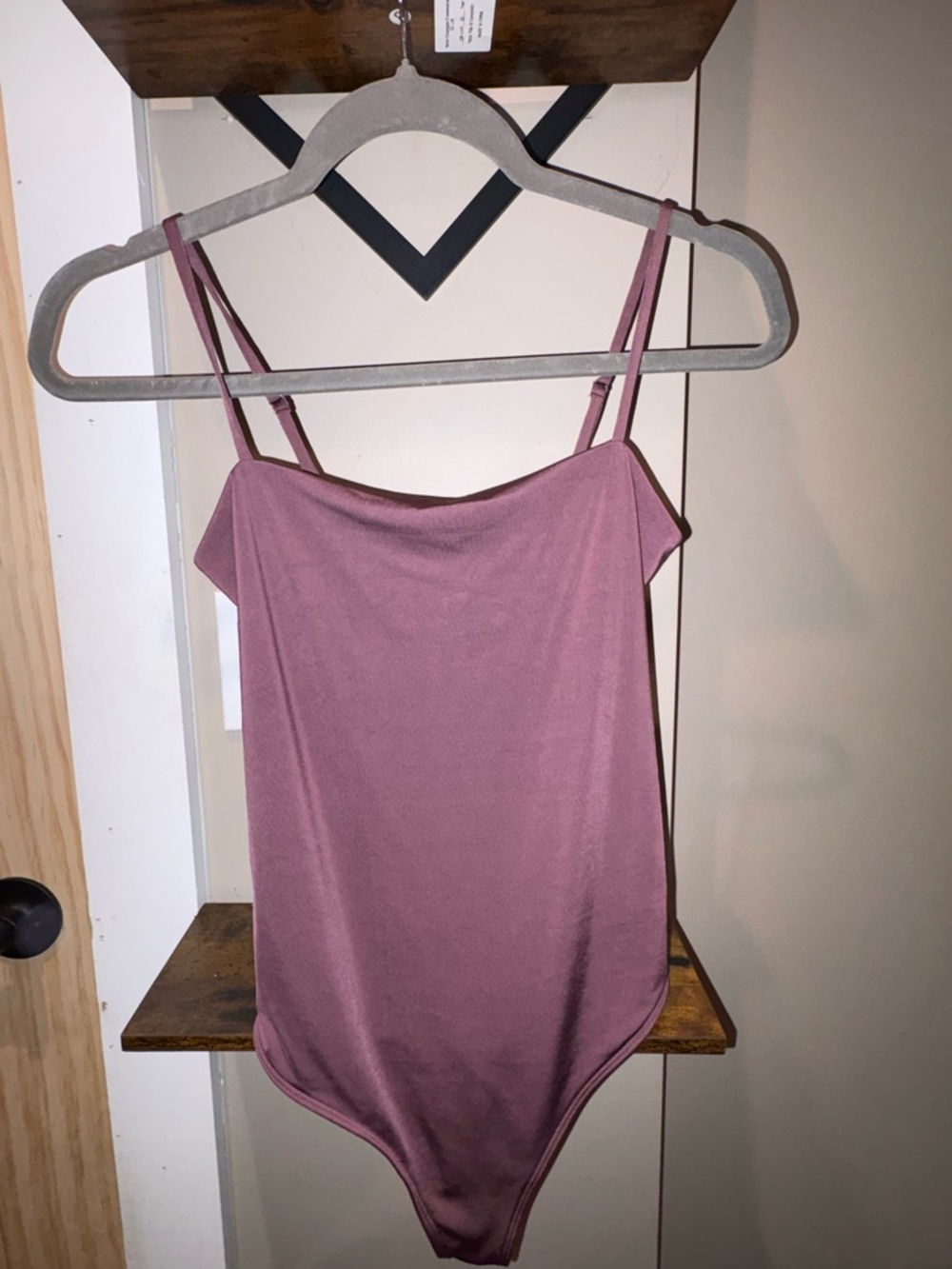 Express Rose-Mauve Double-Strap Bodysuit